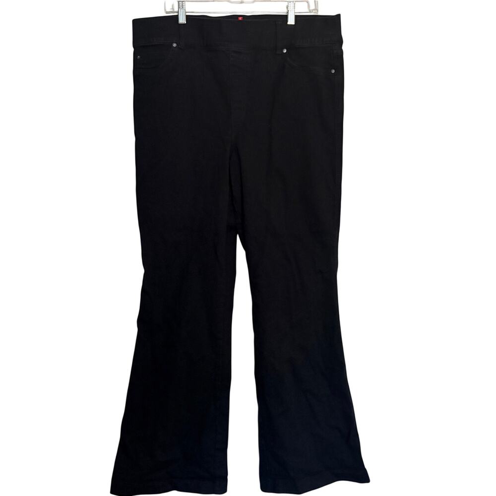 SPANX EveryWear Flare Jeans 2X Black Pull On High Rise Stretch 20326R
